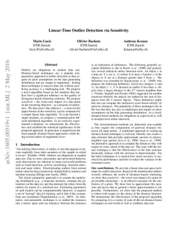 Linear-time Outlier Detection via Sensitivity