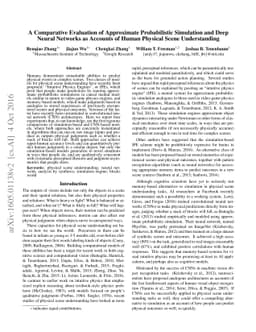 A Comparative Evaluation of Approximate Probabilistic Simulation and
  Deep Neural Networks as Accounts of Human Physical Scene Understanding