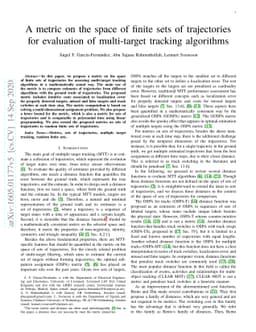A metric on the space of finite sets of trajectories for evaluation of
  multi-target tracking algorithms