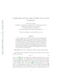 Compression and the origins of Zipf's law for word frequencies