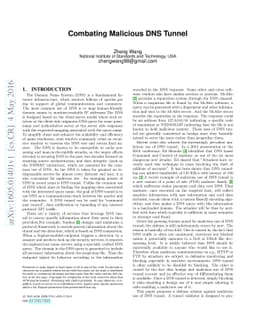 Combating Malicious DNS Tunnel