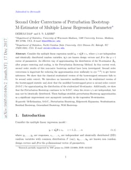 Second Order Correctness of Perturbation Bootstrap M-Estimator of
  Multiple Linear Regression Parameter