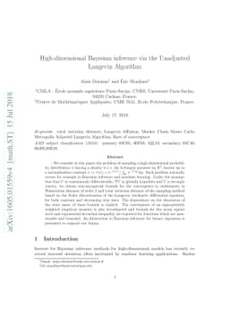 High-dimensional Bayesian inference via the Unadjusted Langevin
  Algorithm