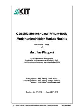 Classification of Human Whole-Body Motion using Hidden Markov Models