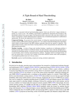 A Tight Bound of Hard Thresholding