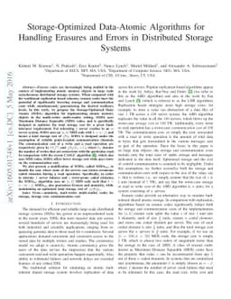 Storage-Optimized Data-Atomic Algorithms for Handling Erasures and
  Errors in Distributed Storage Systems