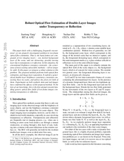 Robust Optical Flow Estimation of Double-Layer Images under Transparency
  or Reflection