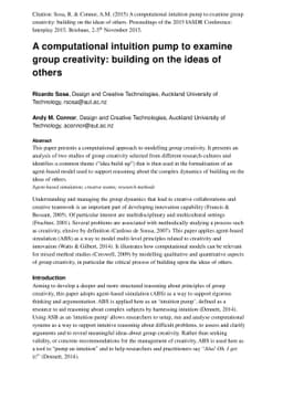 A computational intuition pump to examine group creativity: building on
  the ideas of others