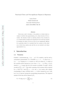 Functional Choice and Non-significance Regions in Regression