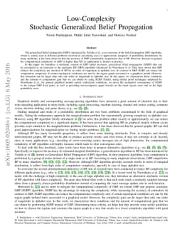 Low-Complexity Stochastic Generalized Belief Propagation