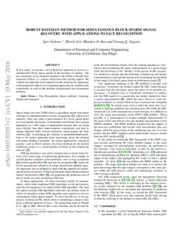 Robust Bayesian Method for Simultaneous Block Sparse Signal Recovery
  with Applications to Face Recognition