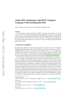 Adobe-MIT submission to the DSTC 4 Spoken Language Understanding pilot
  task
