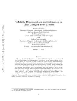Volatility Decomposition and Estimation in Time-Changed Price Models
