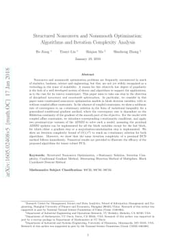 Structured Nonconvex and Nonsmooth Optimization: Algorithms and
  Iteration Complexity Analysis