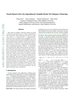 Oracle Based Active Set Algorithm for Scalable Elastic Net Subspace
  Clustering