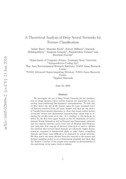 A Theoretical Analysis of Deep Neural Networks for Texture
  Classification