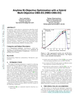 Anytime Bi-Objective Optimization with a Hybrid Multi-Objective CMA-ES
  (HMO-CMA-ES)