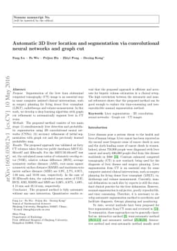 Automatic 3D liver location and segmentation via convolutional neural
  networks and graph cut