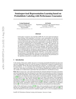 Semi-Supervised Representation Learning based on Probabilistic Labeling