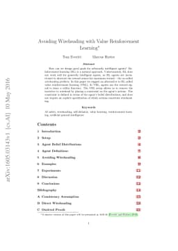 Avoiding Wireheading with Value Reinforcement Learning