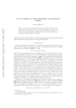 Le cam theory on the comparison of statistical models