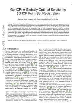 Go-ICP: A Globally Optimal Solution to 3D ICP Point-Set Registration