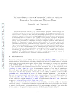 Subspace Perspective on Canonical Correlation Analysis: Dimension
  Reduction and Minimax Rates