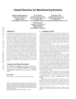 Causal Discovery for Manufacturing Domains