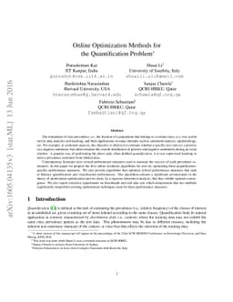 Online Optimization Methods for the Quantification Problem