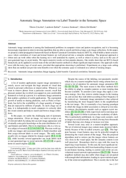 Automatic Image Annotation via Label Transfer in the Semantic Space