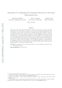 Estimation of a Multiplicative Correlation Structure in the Large
  Dimensional Case