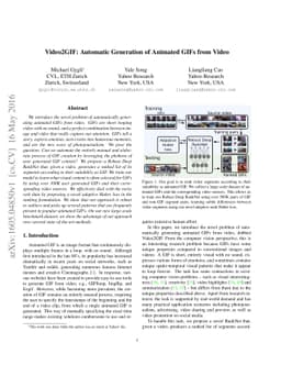 Video2GIF: Automatic Generation of Animated GIFs from Video