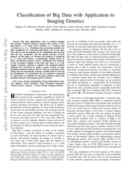 Classification of Big Data with Application to Imaging Genetics