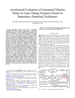 Accelerated Evaluation of Automated Vehicles Safety in Lane Change
  Scenarios Based on Importance Sampling Techniques