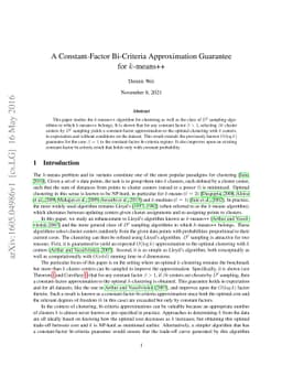 A Constant-Factor Bi-Criteria Approximation Guarantee for $k$-means++