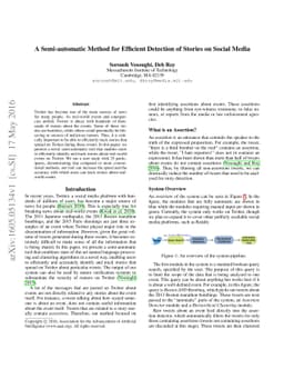 A Semi-automatic Method for Efficient Detection of Stories on Social
  Media