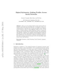 Digital Stylometry: Linking Profiles Across Social Networks