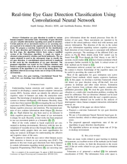 Real-time Eye Gaze Direction Classification Using Convolutional Neural
  Network