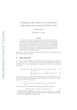 Computing the variance of a conditional expectation via non-nested Monte
  Carlo