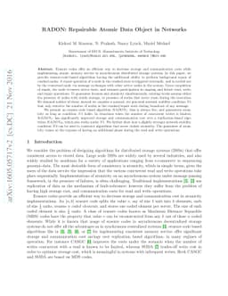 RADON: Repairable Atomic Data Object in Networks