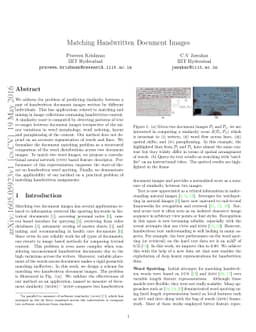 Matching Handwritten Document Images