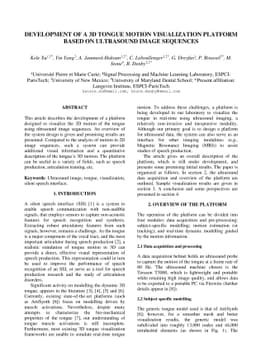 Development of a 3D tongue motion visualization platform based on
  ultrasound image sequences