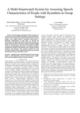 A Multi-Smartwatch System for Assessing Speech Characteristics of People
  with Dysarthria in Group Settings
