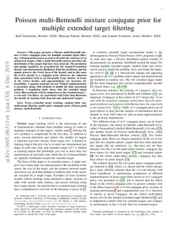 Poisson multi-Bernoulli conjugate prior for multiple extended object
  filtering