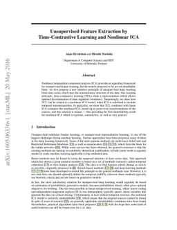 Unsupervised Feature Extraction by Time-Contrastive Learning and
  Nonlinear ICA