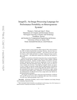 ImageCL: An Image Processing Language for Performance Portability on
  Heterogeneous Systems