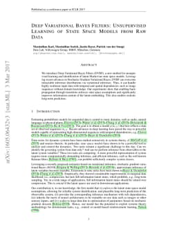 Deep Variational Bayes Filters: Unsupervised Learning of State Space
  Models from Raw Data