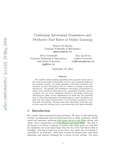 Combining Adversarial Guarantees and Stochastic Fast Rates in Online
  Learning