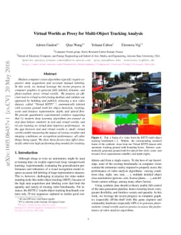 Virtual Worlds as Proxy for Multi-Object Tracking Analysis