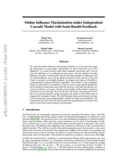 Online Influence Maximization under Independent Cascade Model with
  Semi-Bandit Feedback